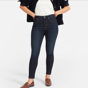 Everlane Curvy High Rise Skinny Jean - Dark Blue Denim